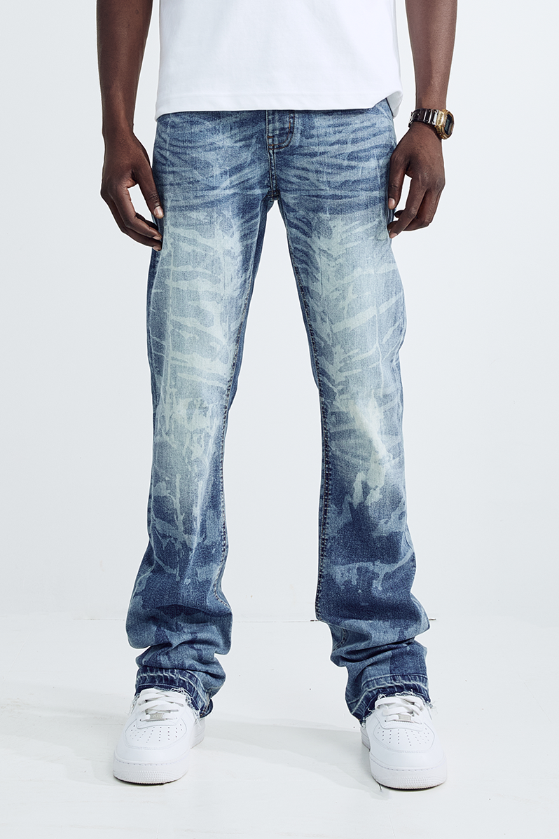 Black Light Men's Flare Fit Waterwave Jeans - Blue