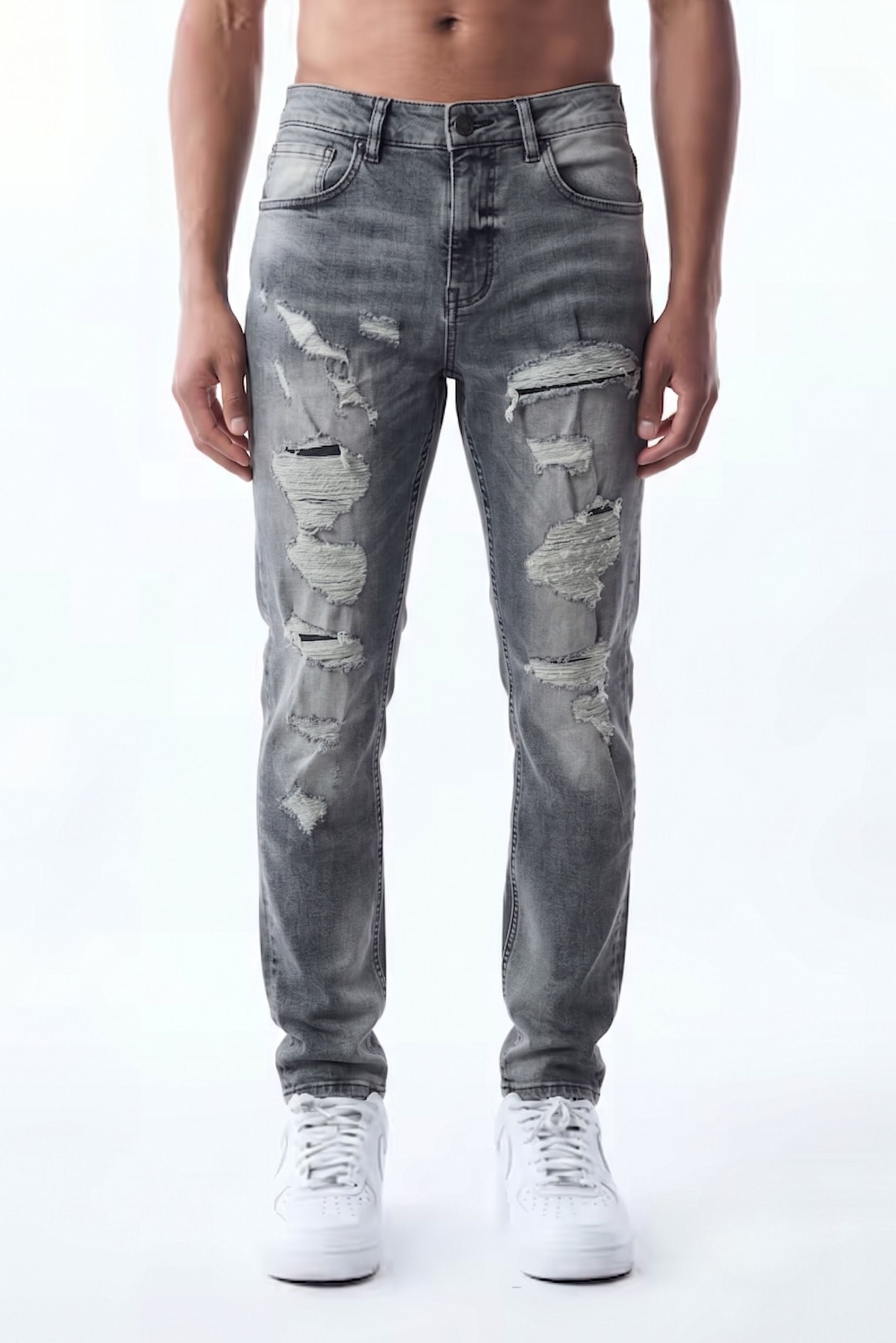 SLIM STRAIGHT JEAN - SMOKED GREY