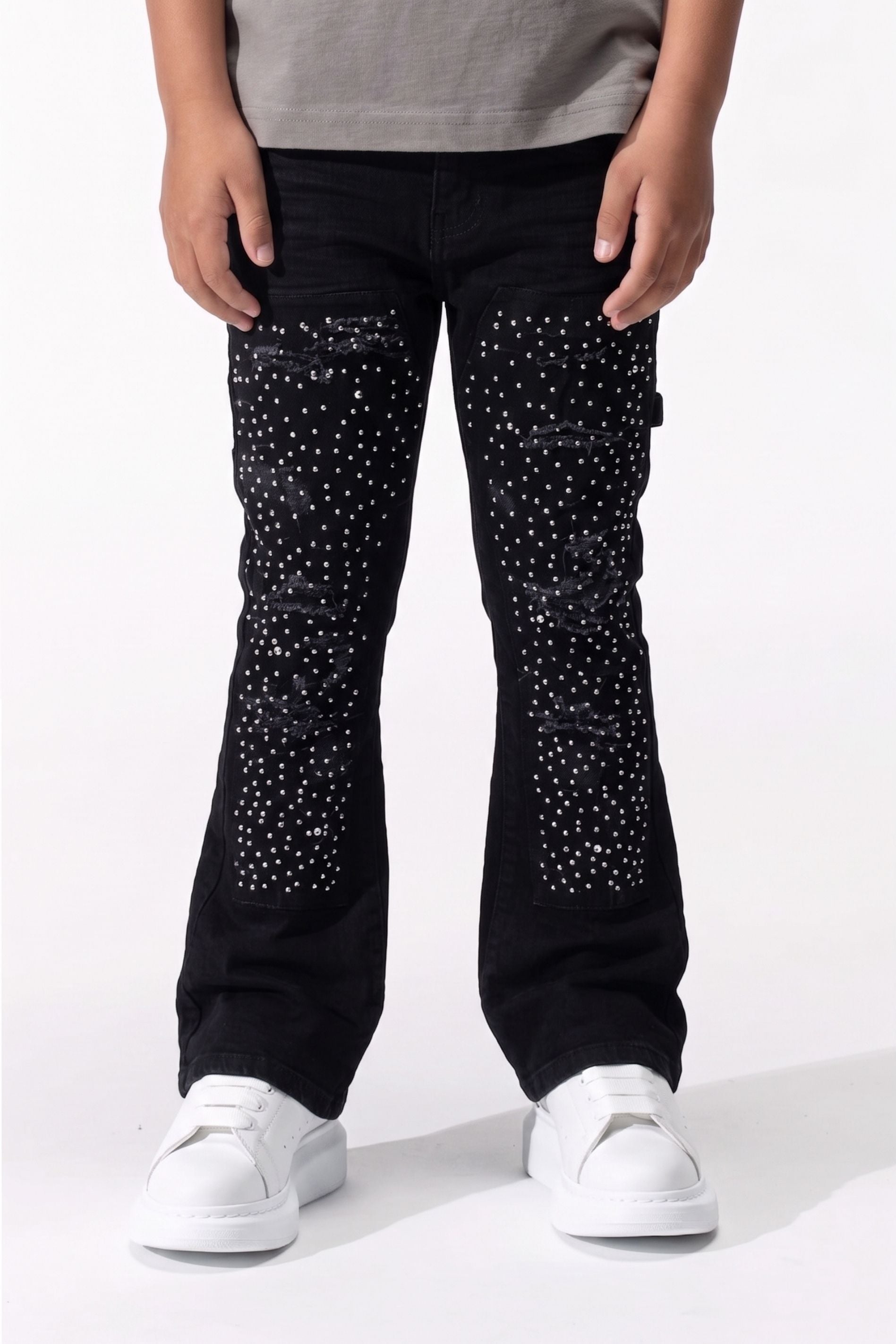 BOY'S RHINESTONE JEANS - JET BLACK