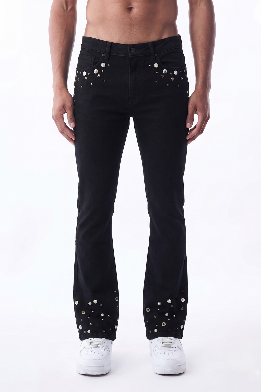 HONOR FLARE FIT JEANS - JET BLACK