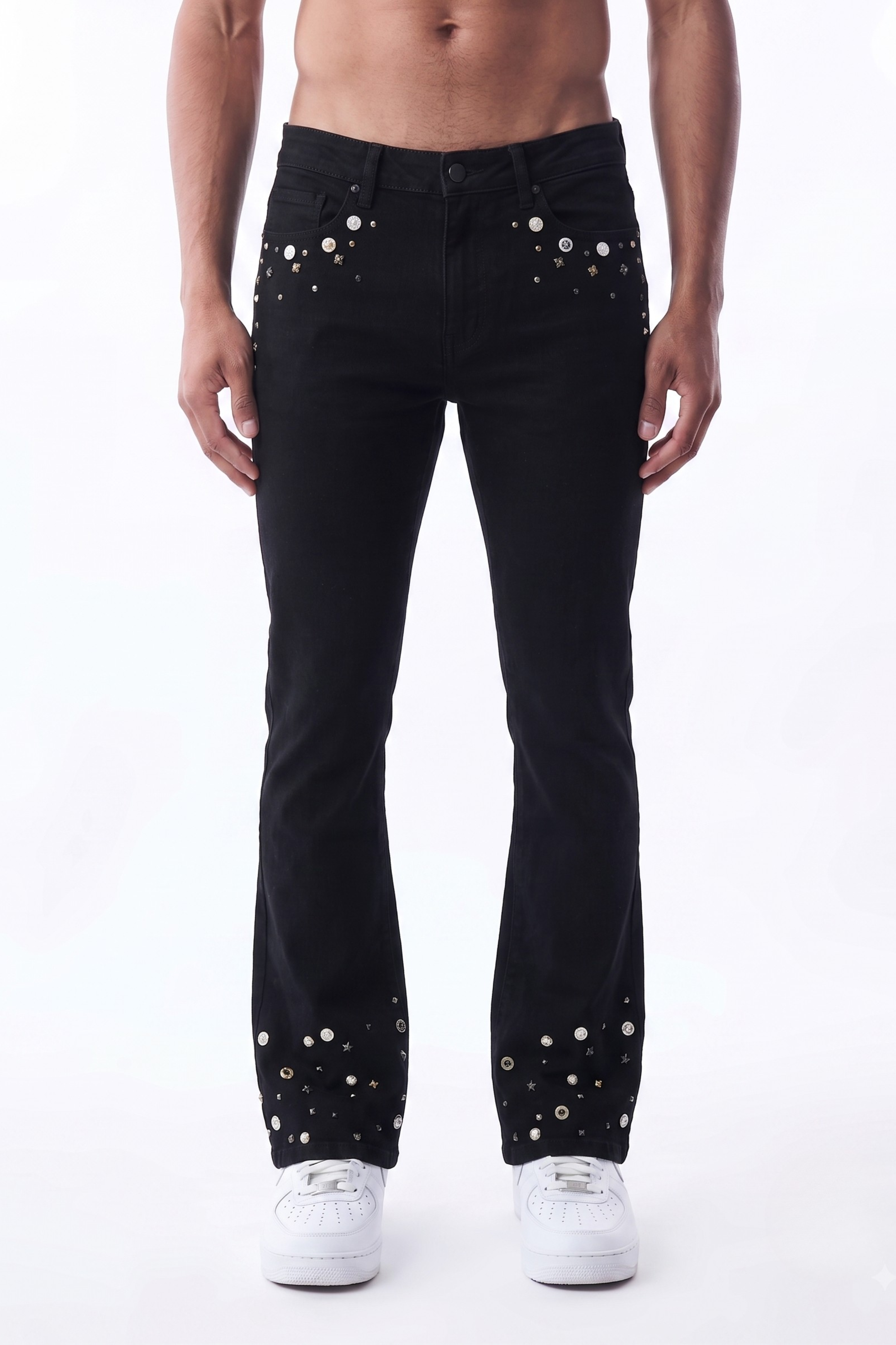 HONOR FLARE FIT JEANS - JET BLACK