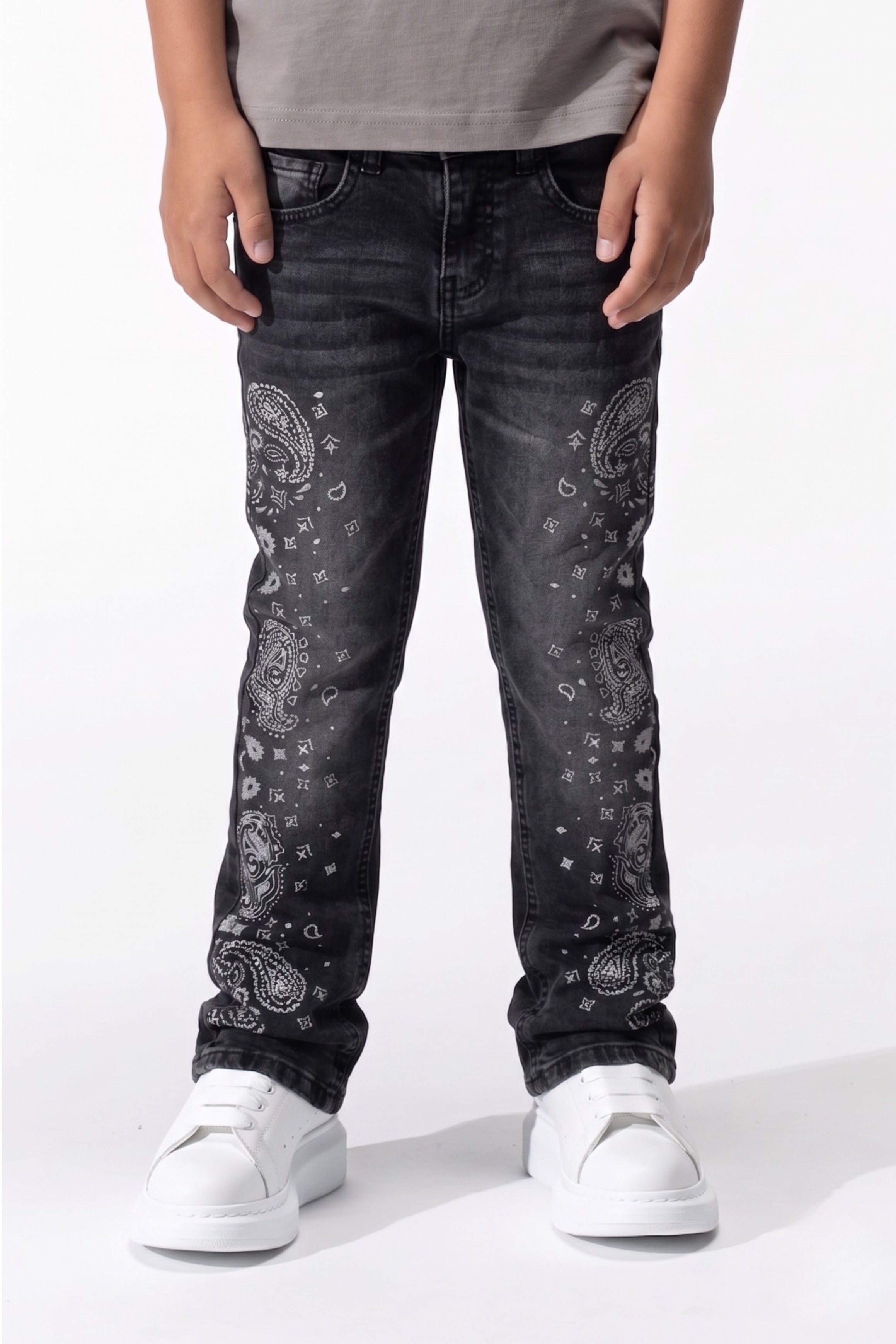 BOY'S APPLIQUE JEANS - BLACK