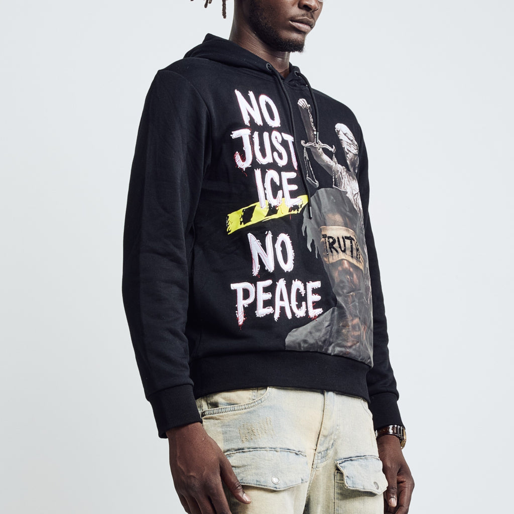 NO JUSTICE HOODIE - BLACK
