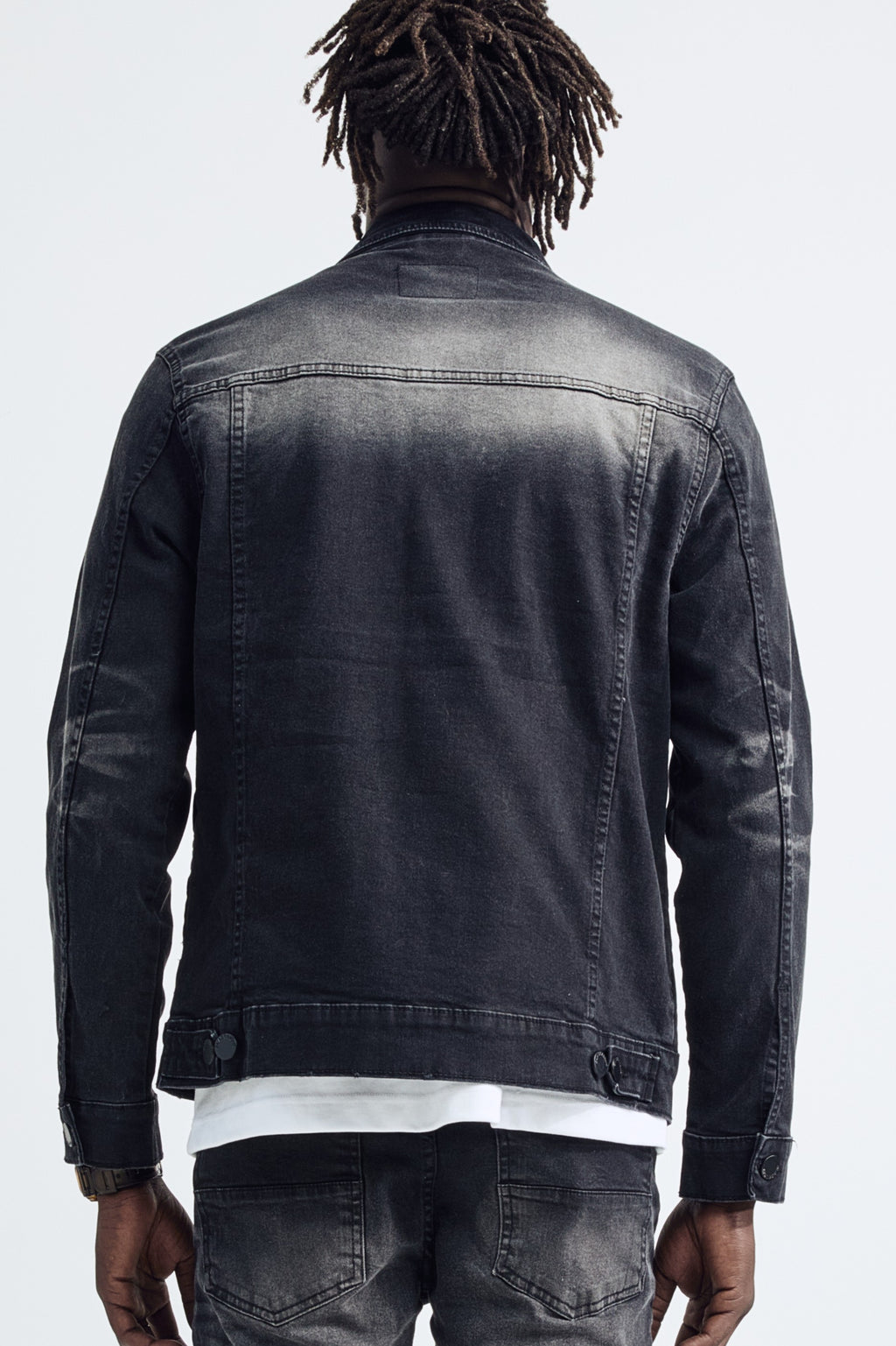(Set Up) Washed Denim Flare Jeans - Black
