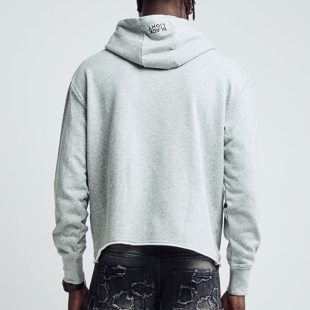 DISTRESSED HOODIE - HEATHER GREY