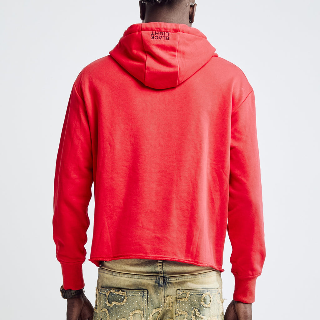 DISTRESSED HOODIE - RED