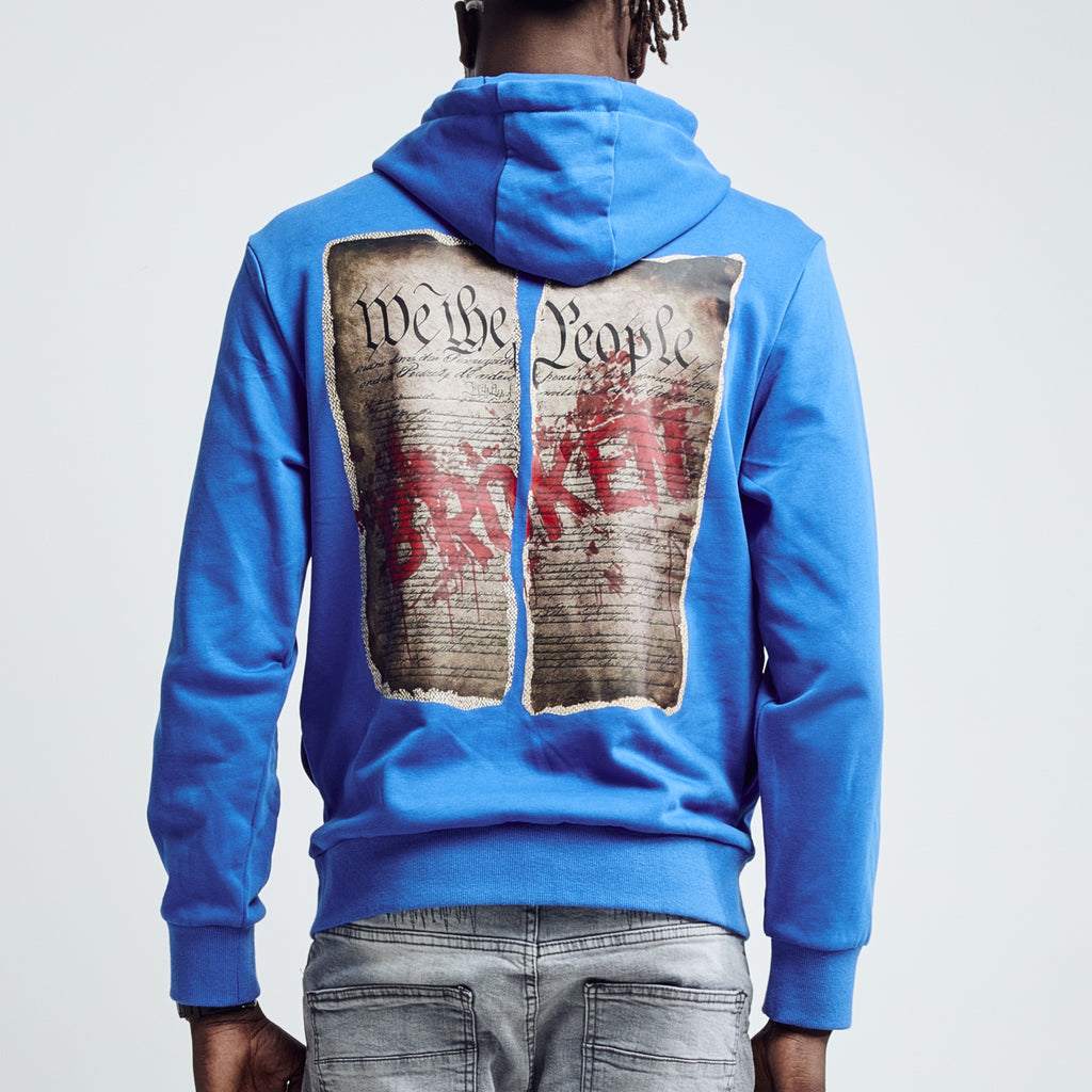 NO JUSTICE HOODIE - RACER BLUE