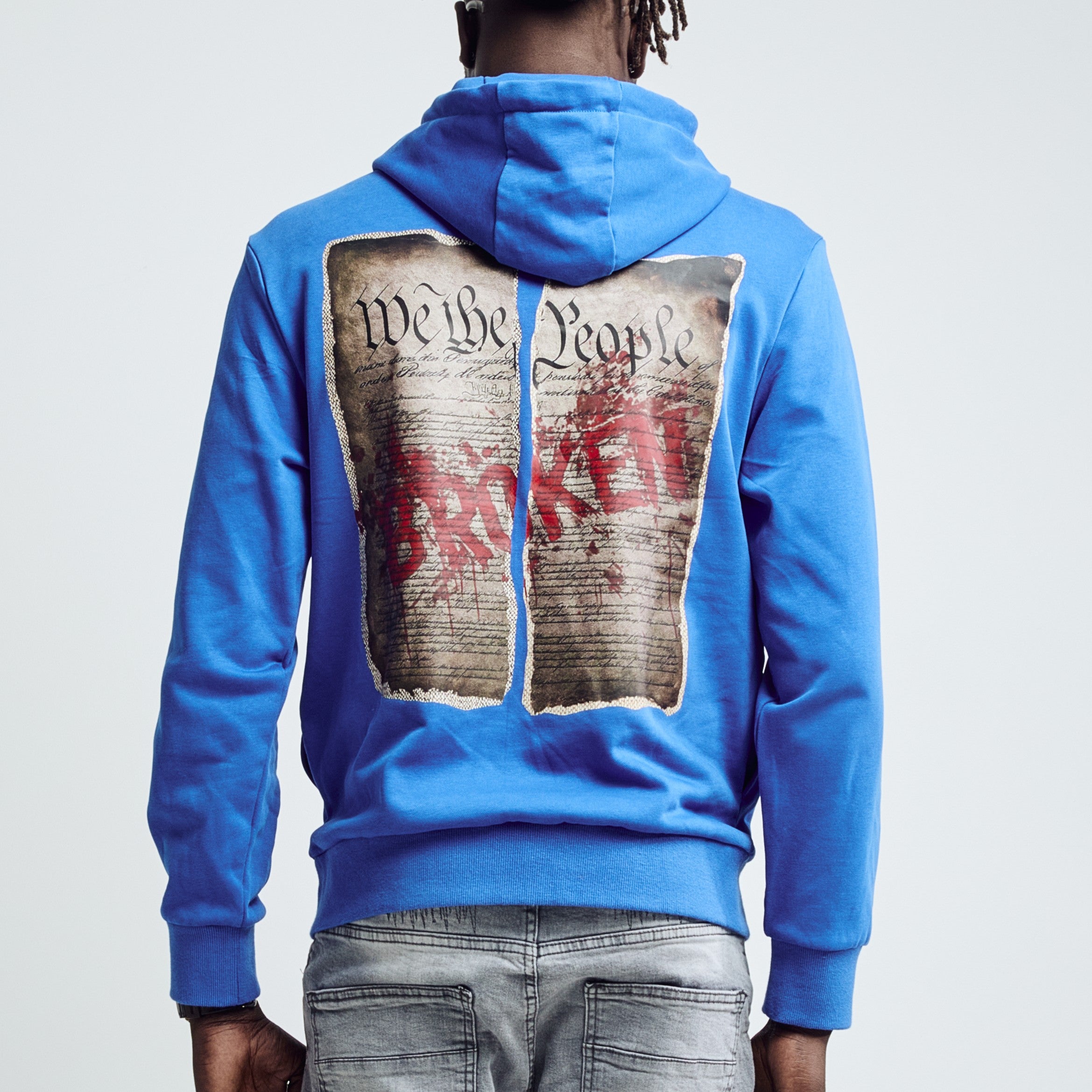 NO JUSTICE HOODIE - RACER BLUE