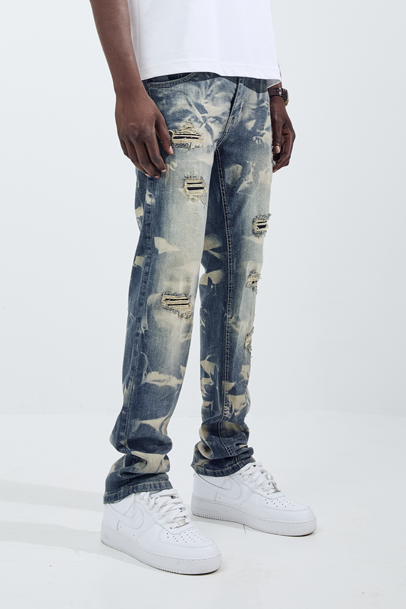 Black Light Straight Fit Reflection Jeans - Indigo