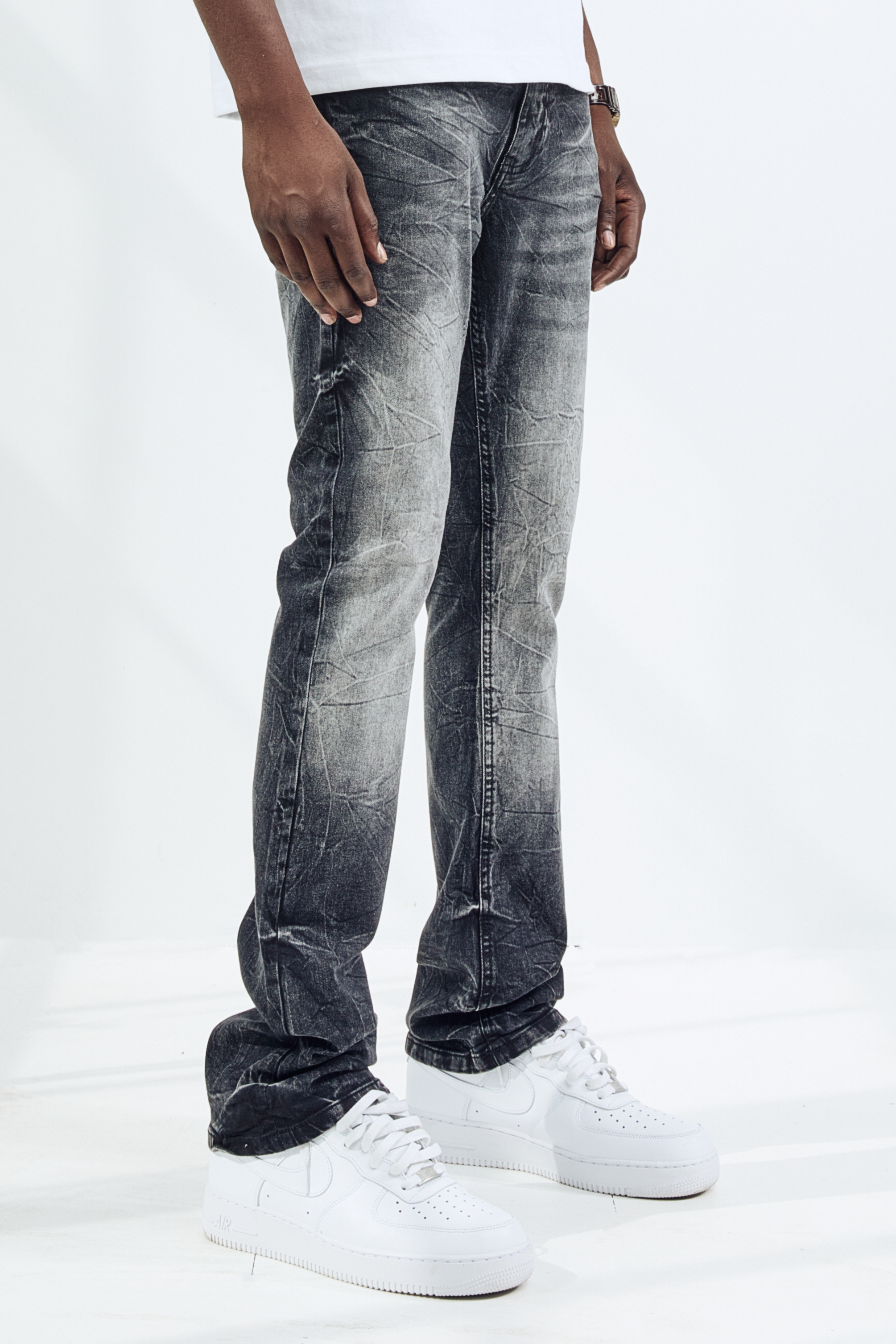 Black Light Men's Flare Fit Delancey Jeans - Black