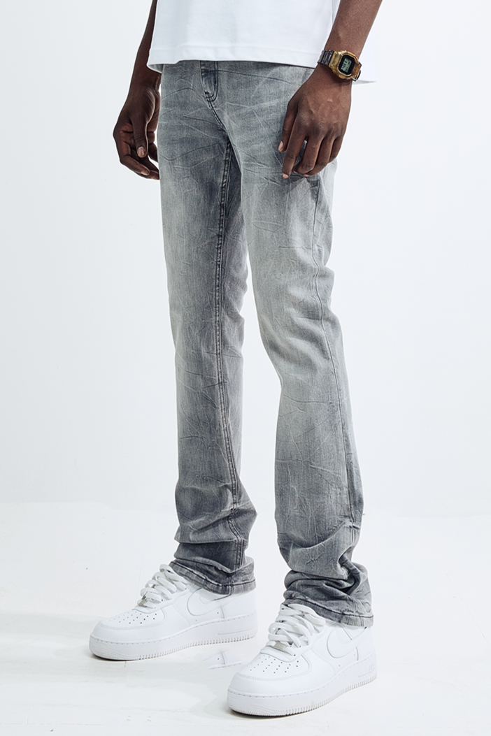 Black Light Men's Flare Fit Delancey Jeans - Grey