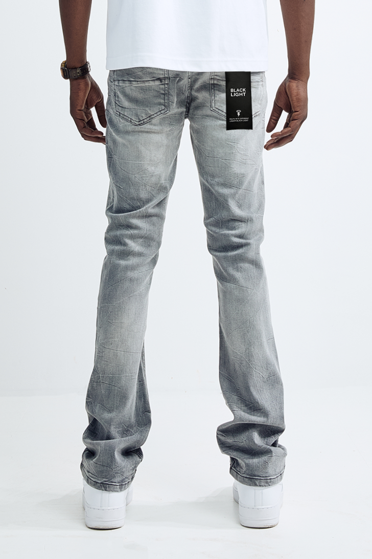 Black Light Men's Flare Fit Delancey Jeans - Grey