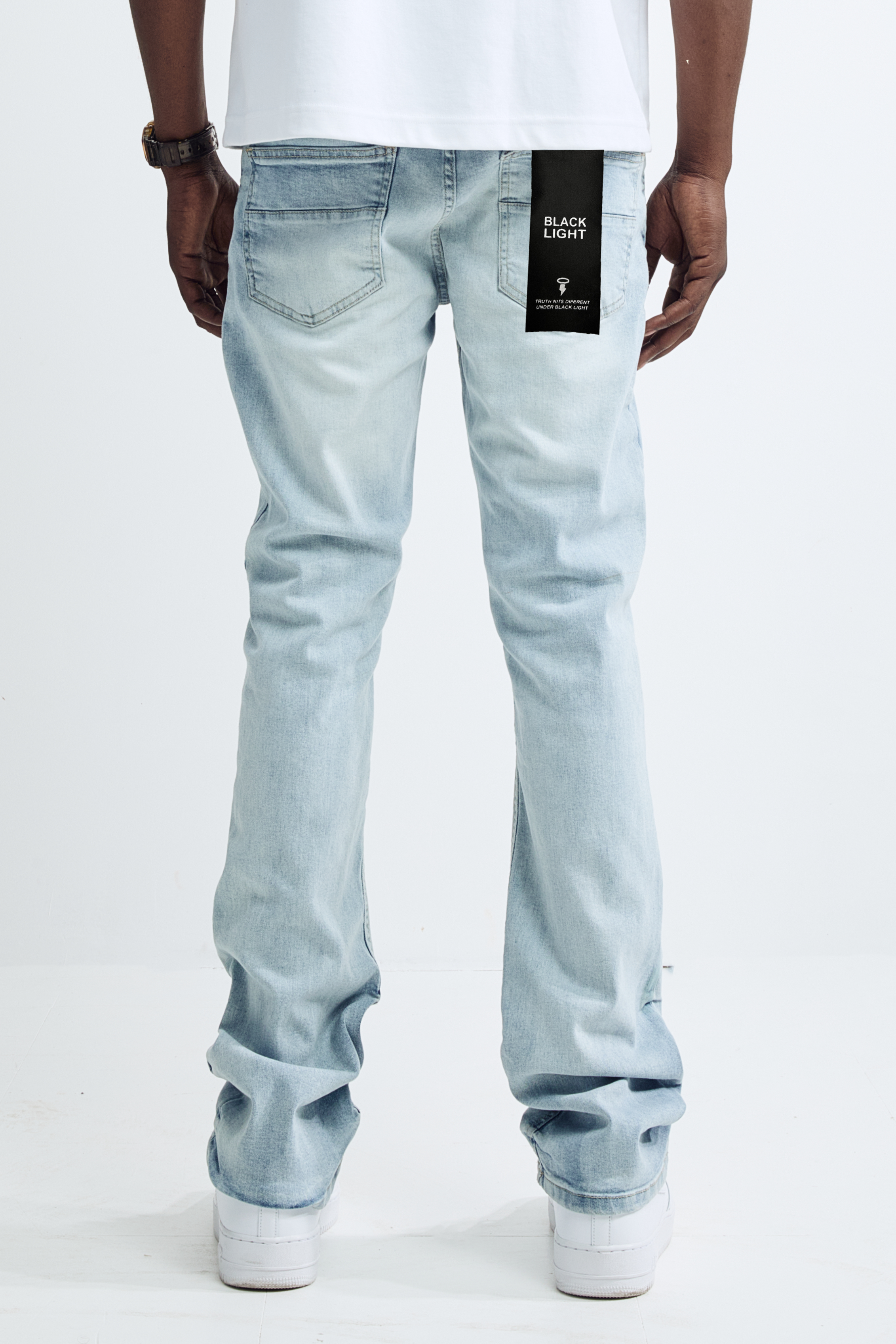 Black Light Men's Flare Fit Delancey Jeans - Light Blue