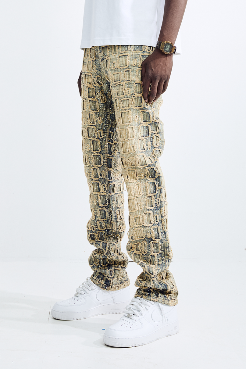 Black Light Men's Straight Fit Roblox Jeans - Dark Tint Blue