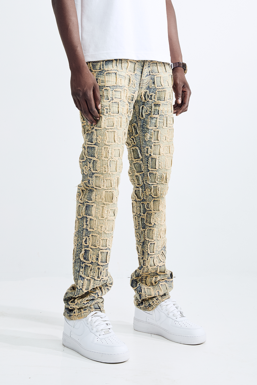 Black Light Men's Straight Fit Roblox Jeans - Dark Tint Blue