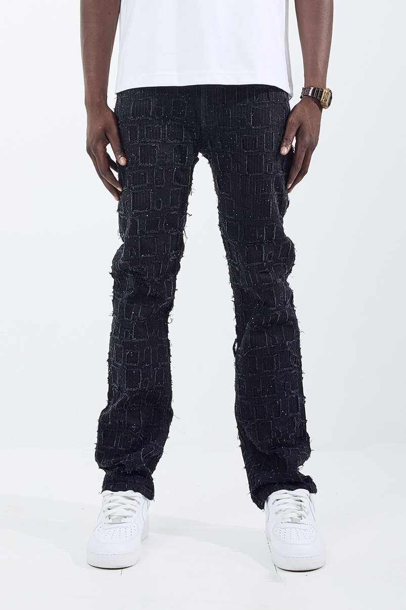 Black Light Men's Straight Fit Roblox Jeans - Jet Black