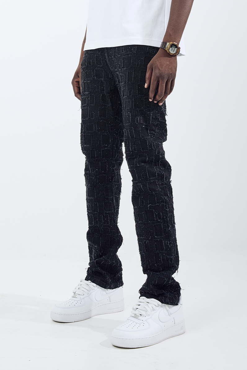 Black Light Men's Straight Fit Roblox Jeans - Jet Black