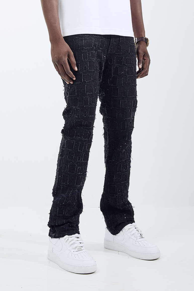 Black Light Men's Straight Fit Roblox Jeans - Jet Black