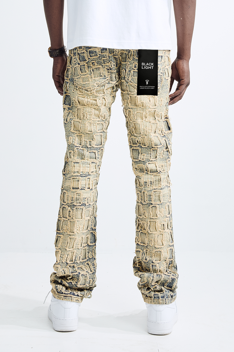 Black Light Men's Straight Fit Roblox Jeans - Dark Tint Blue