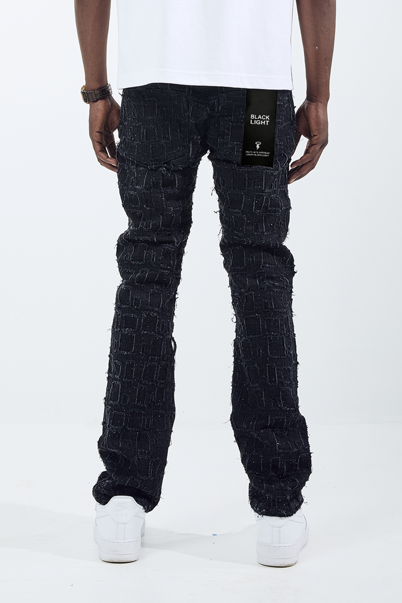 Black Light Men's Straight Fit Roblox Jeans - Jet Black