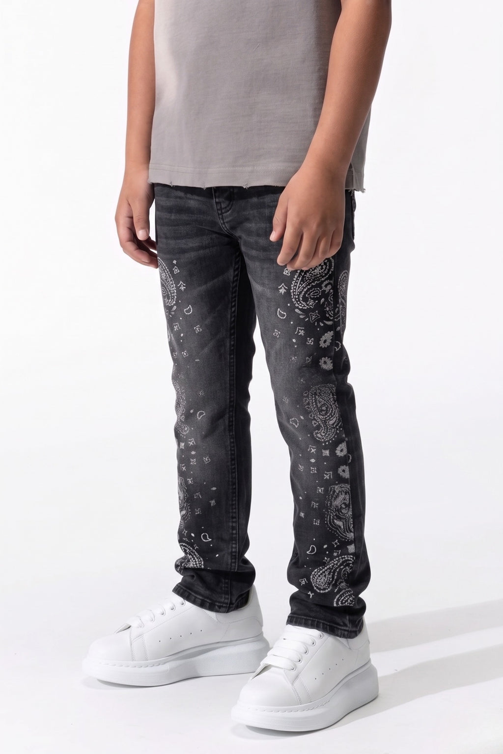 BOY'S APPLIQUE JEANS - BLACK