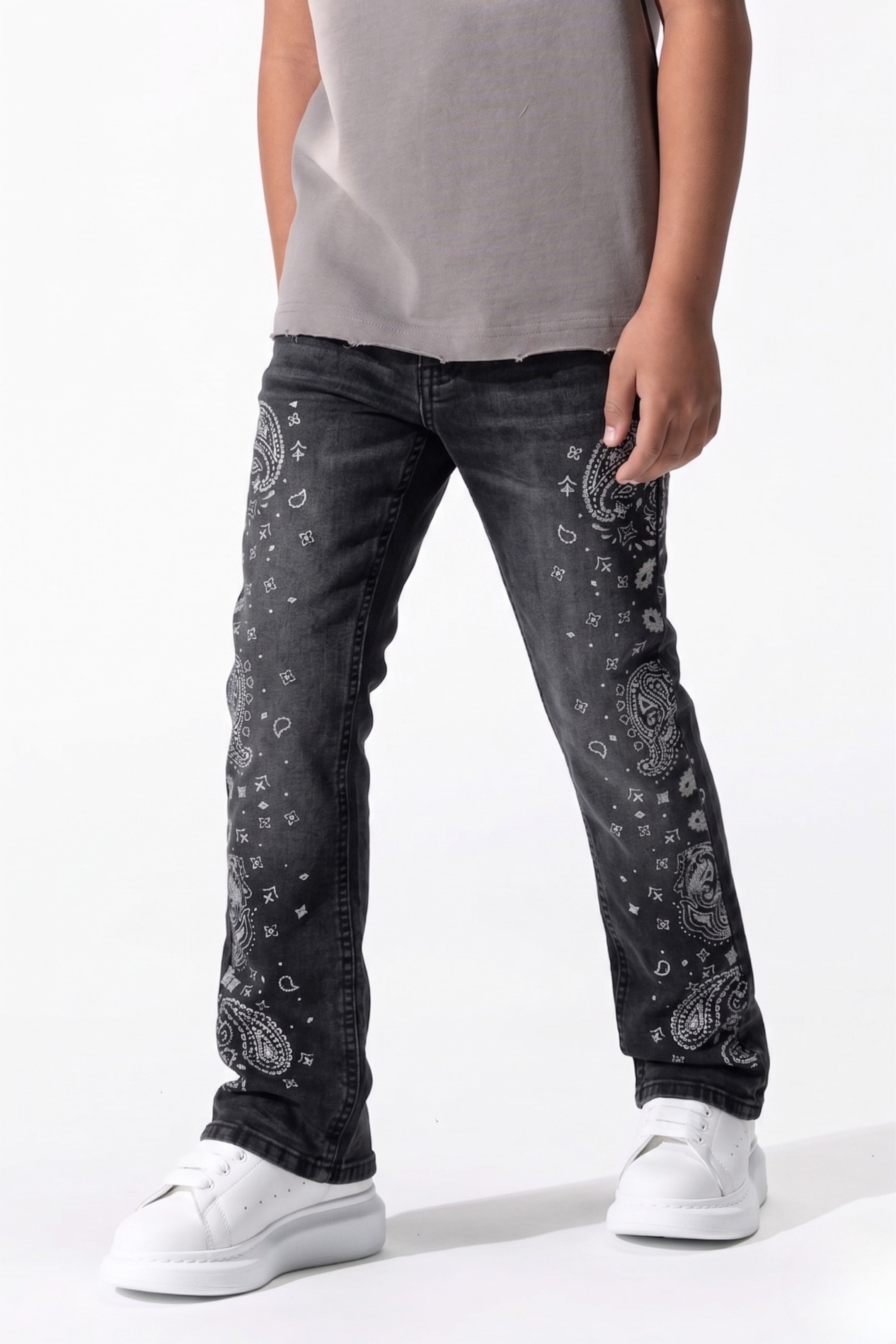 BOY'S APPLIQUE JEANS - BLACK