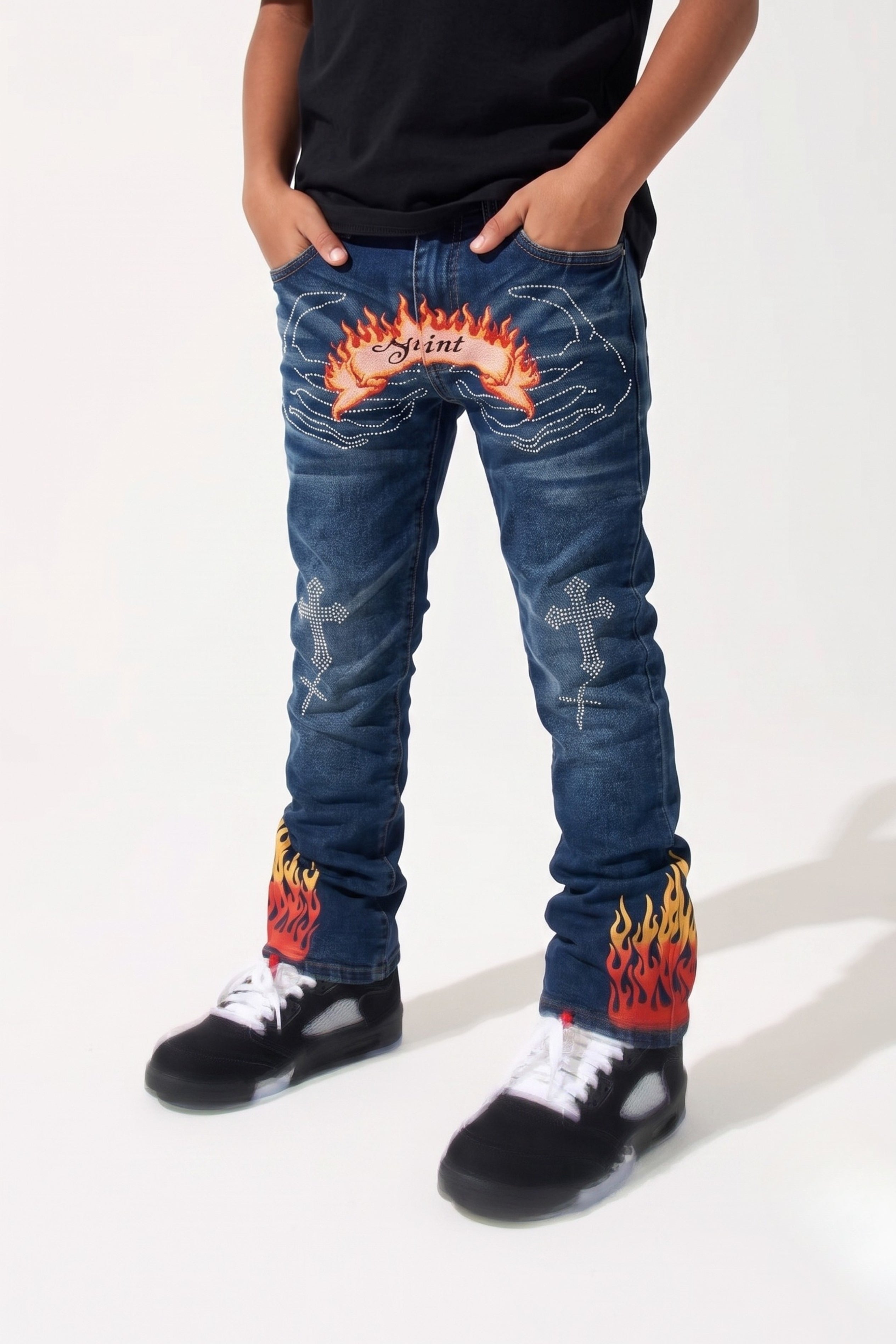 BOY'S FIERY JEANS - MEDIUM BLUE