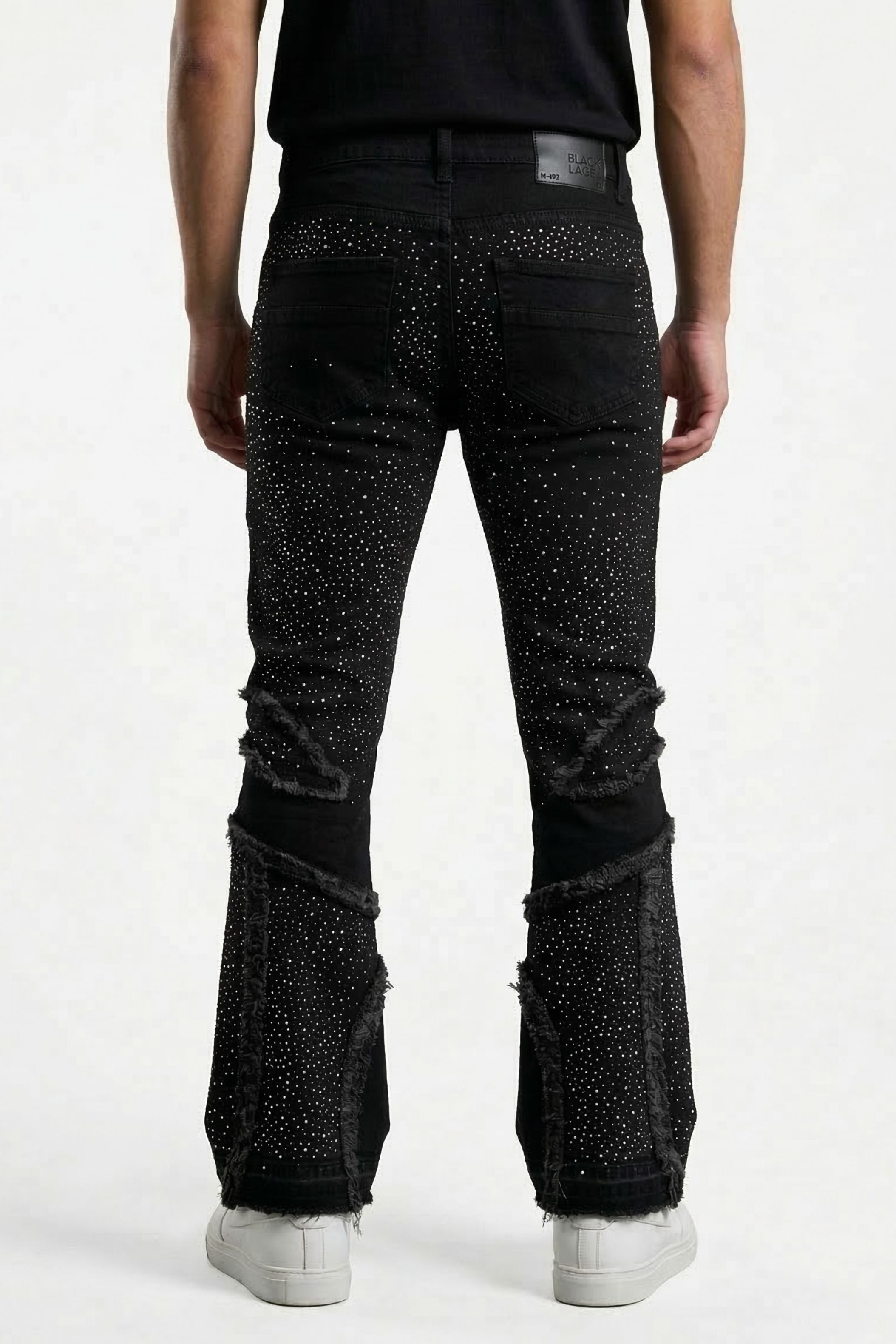 FRAYED JEANS - JET BLACK