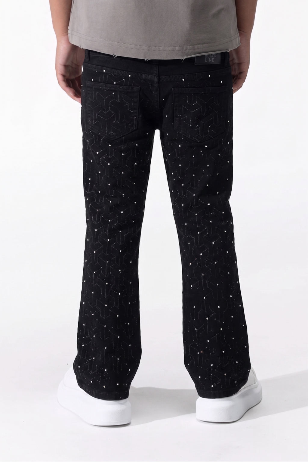 BOY'S GLIM FLARE FIT JEANS - JET BLACK