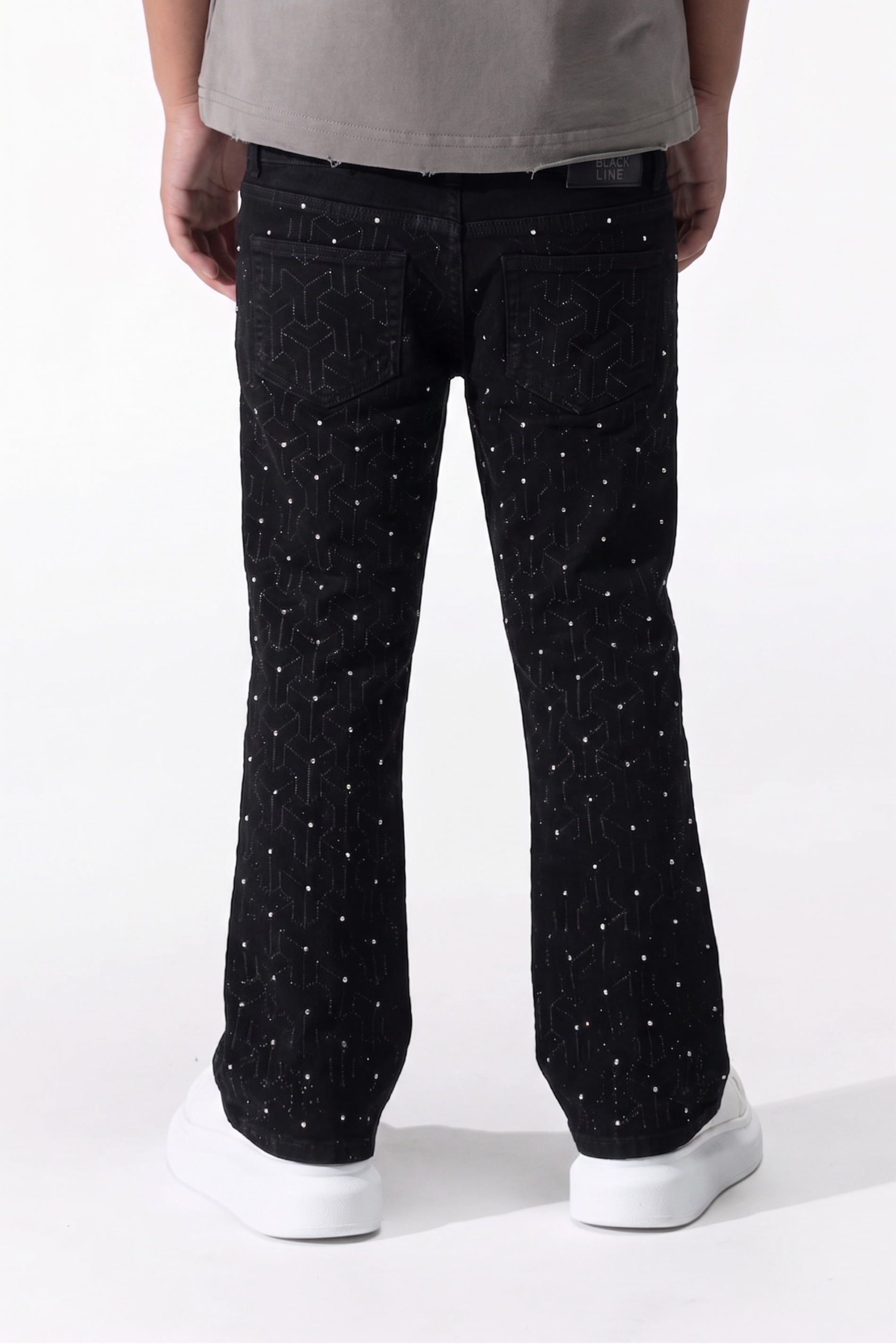 BOY'S GLIM FLARE FIT JEANS - JET BLACK