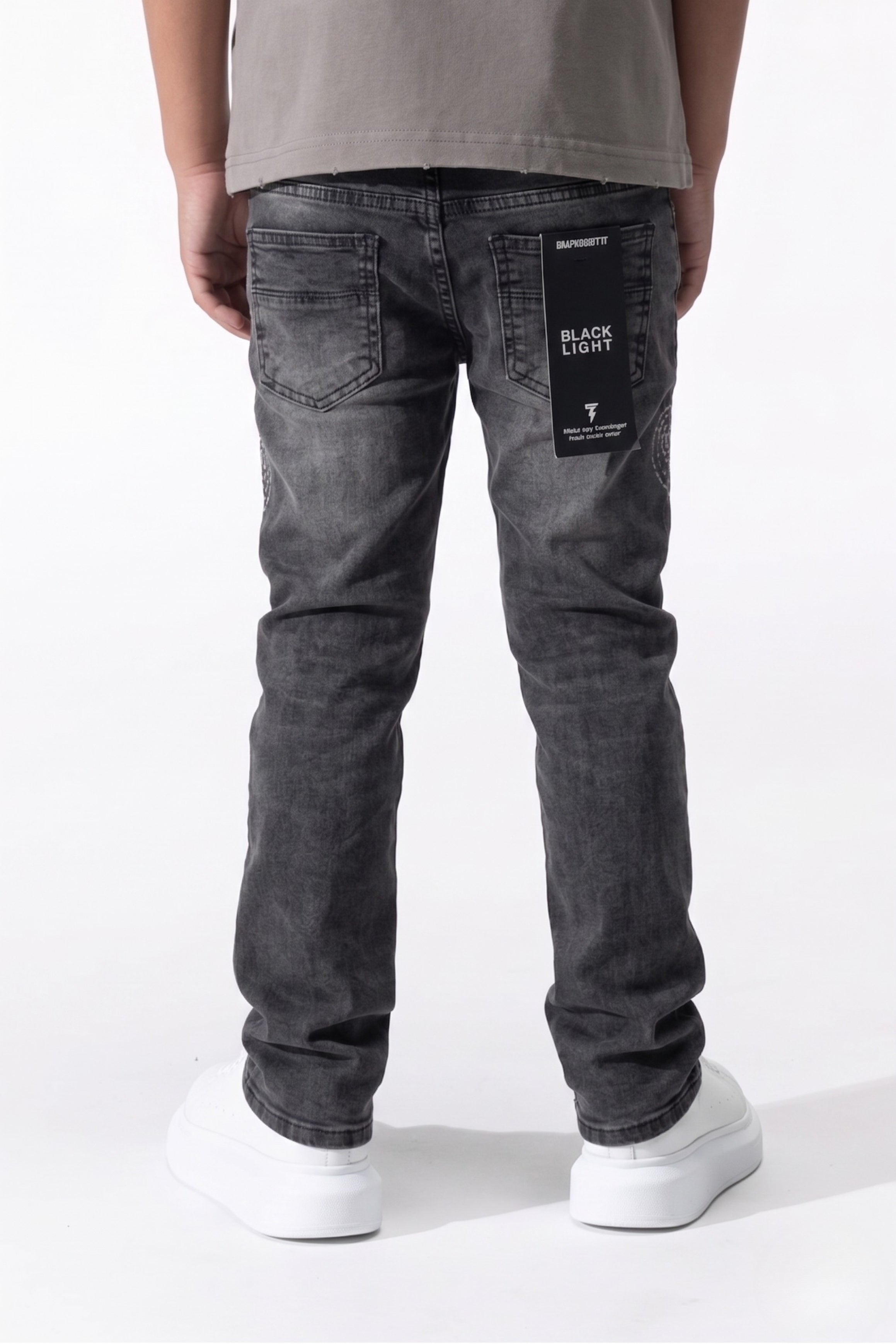 BOY'S APPLIQUE JEANS - BLACK