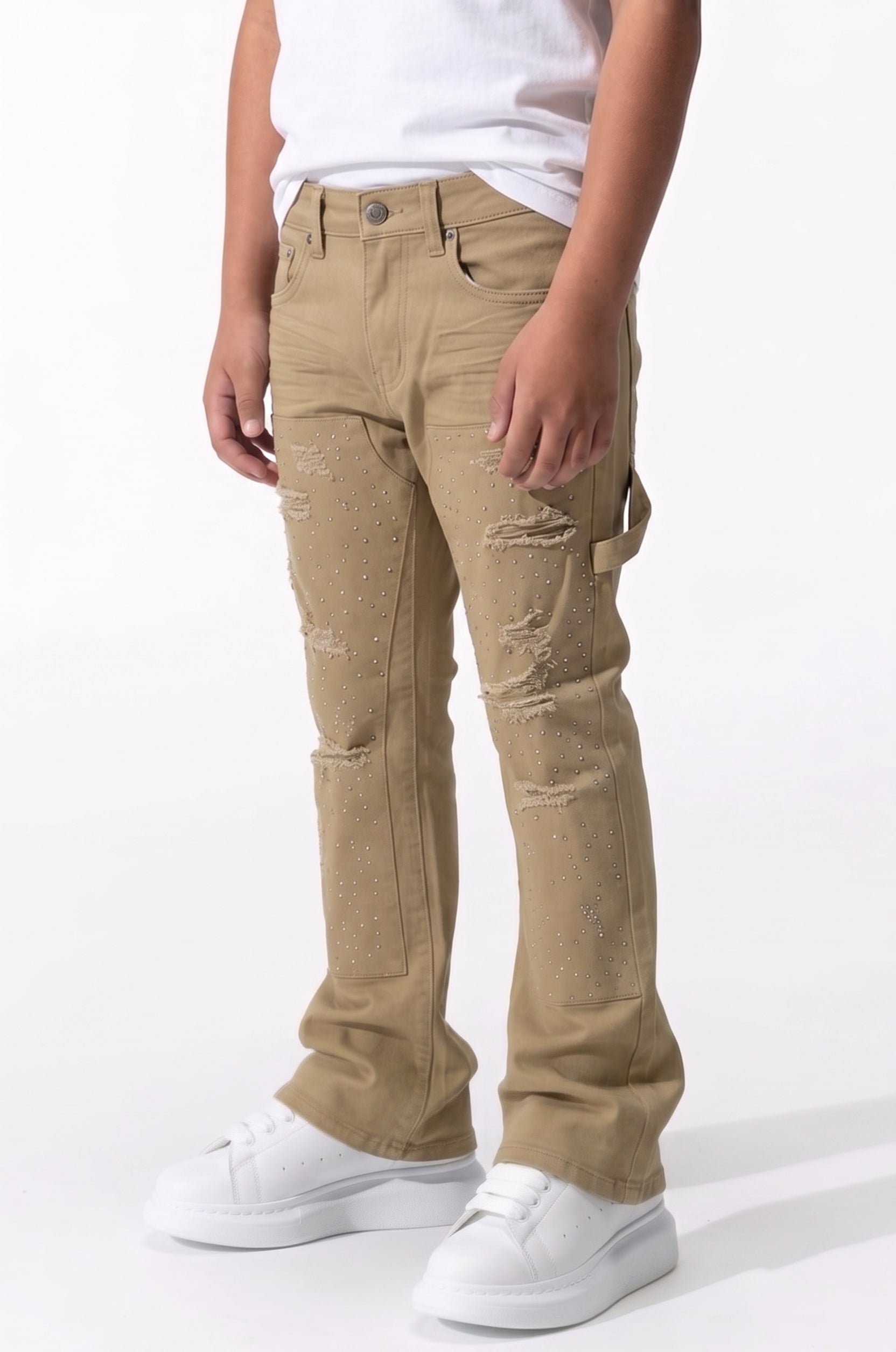 BOY'S RHINESTONE JEANS - KHAKI