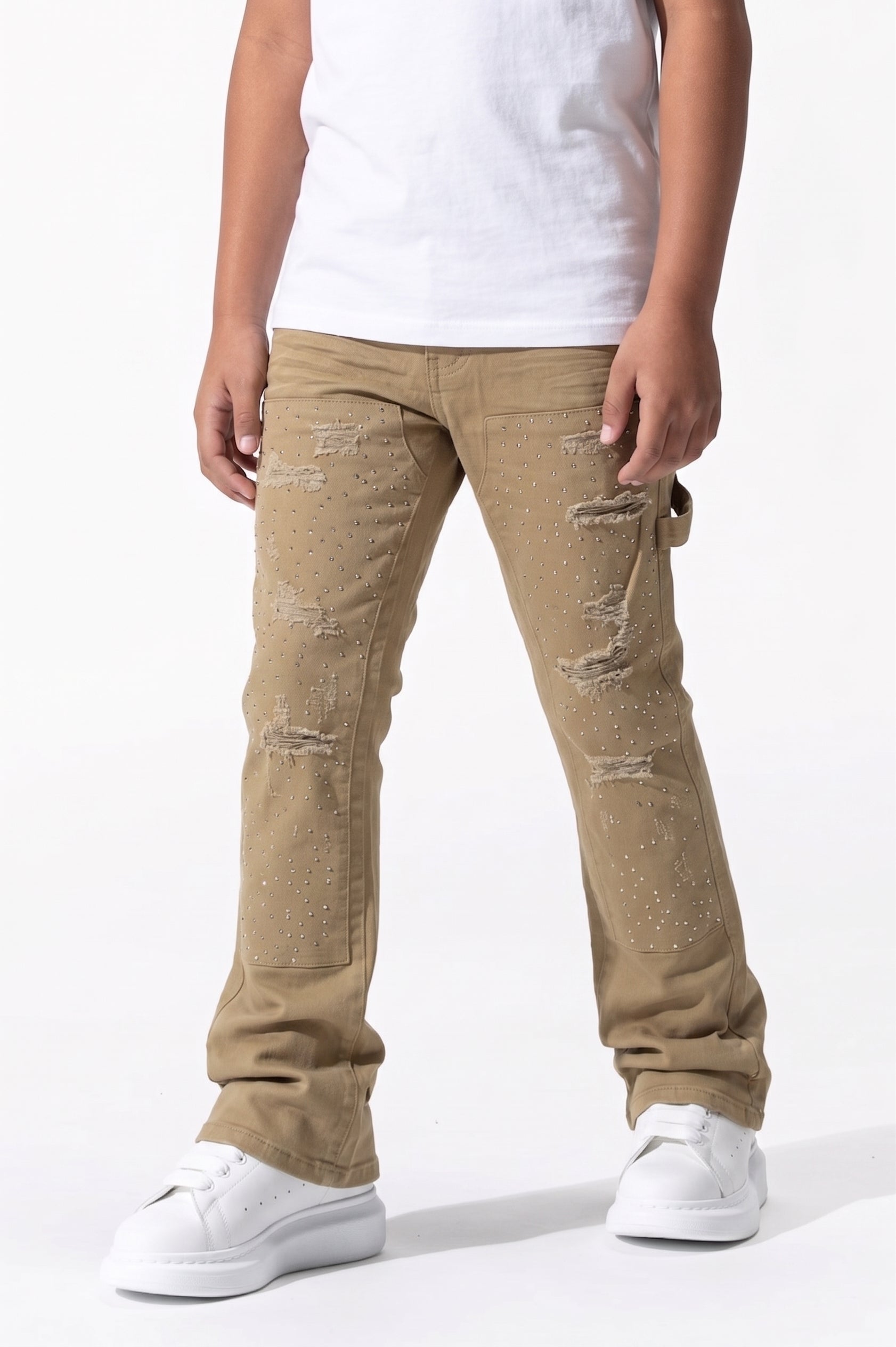 BOY'S RHINESTONE JEANS - KHAKI