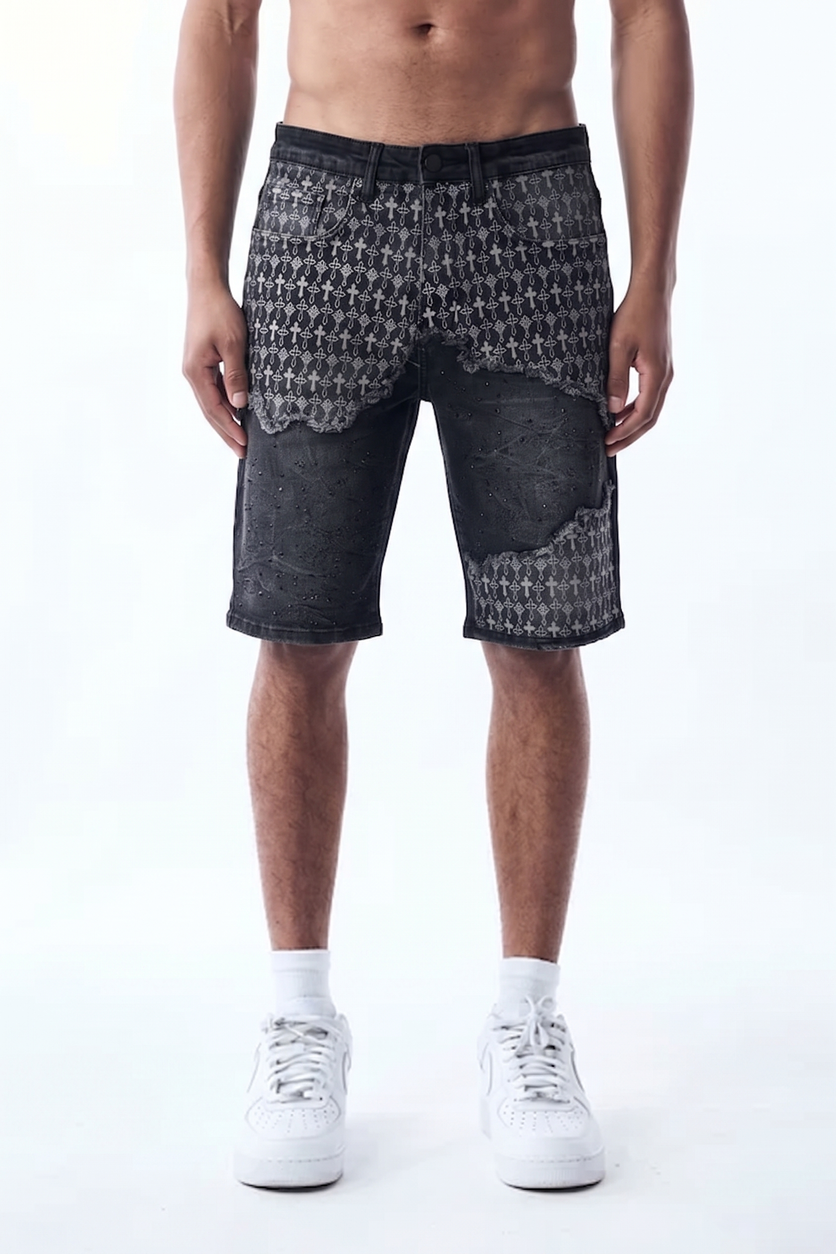 MONOGRAM SHORTS - DARK GREY