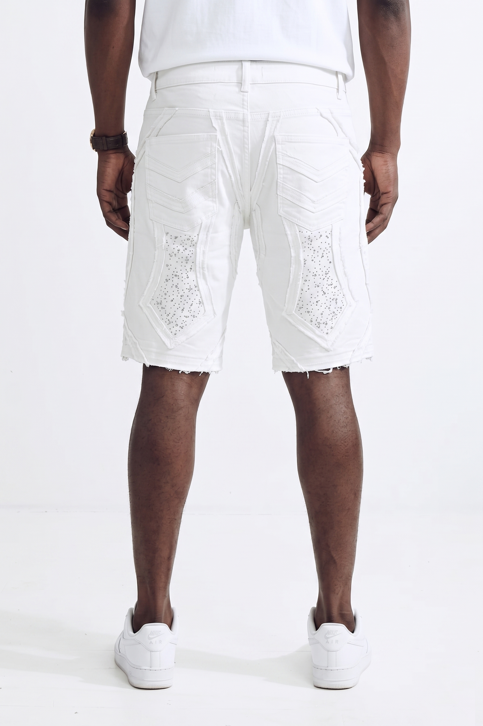 PATCHWORK SHORTS - WHITE