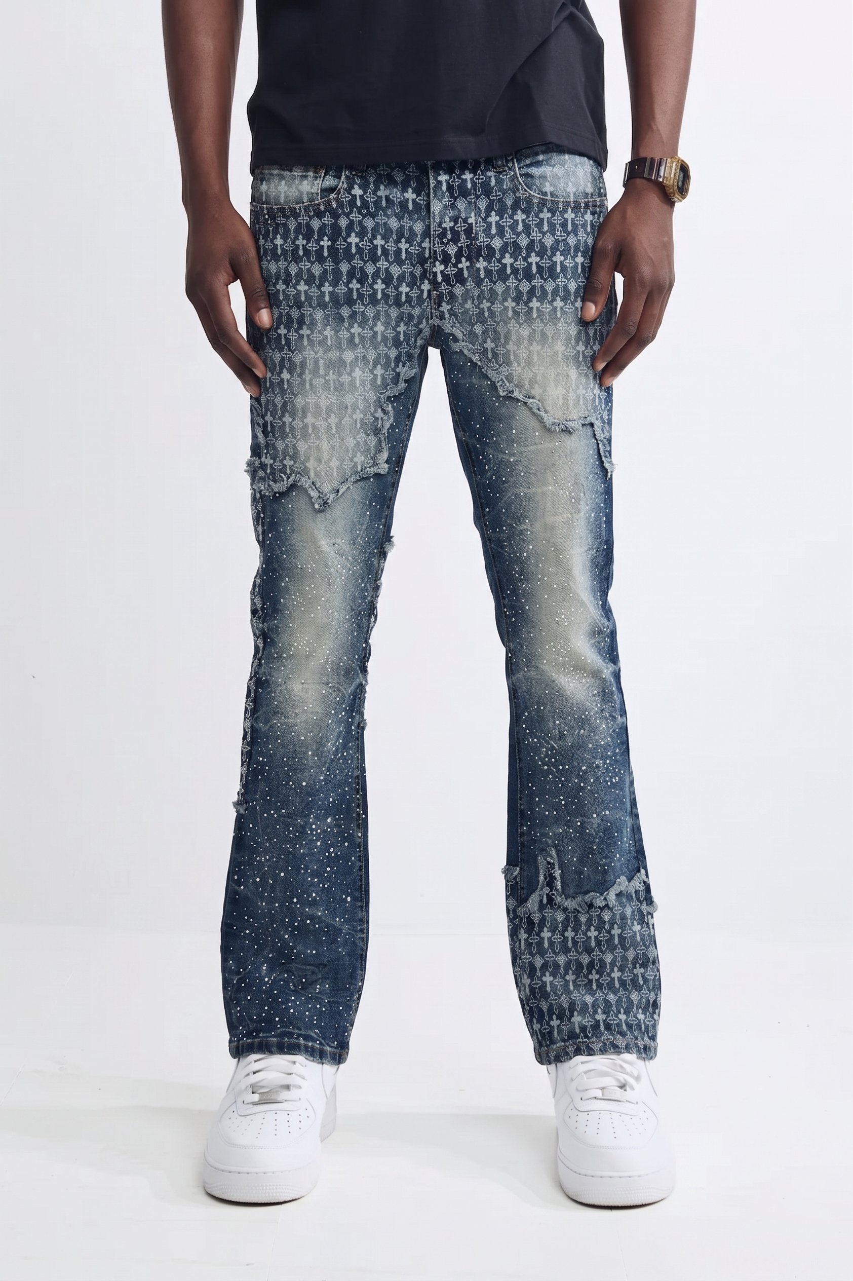 MONOGRAM JEANS - BLUE