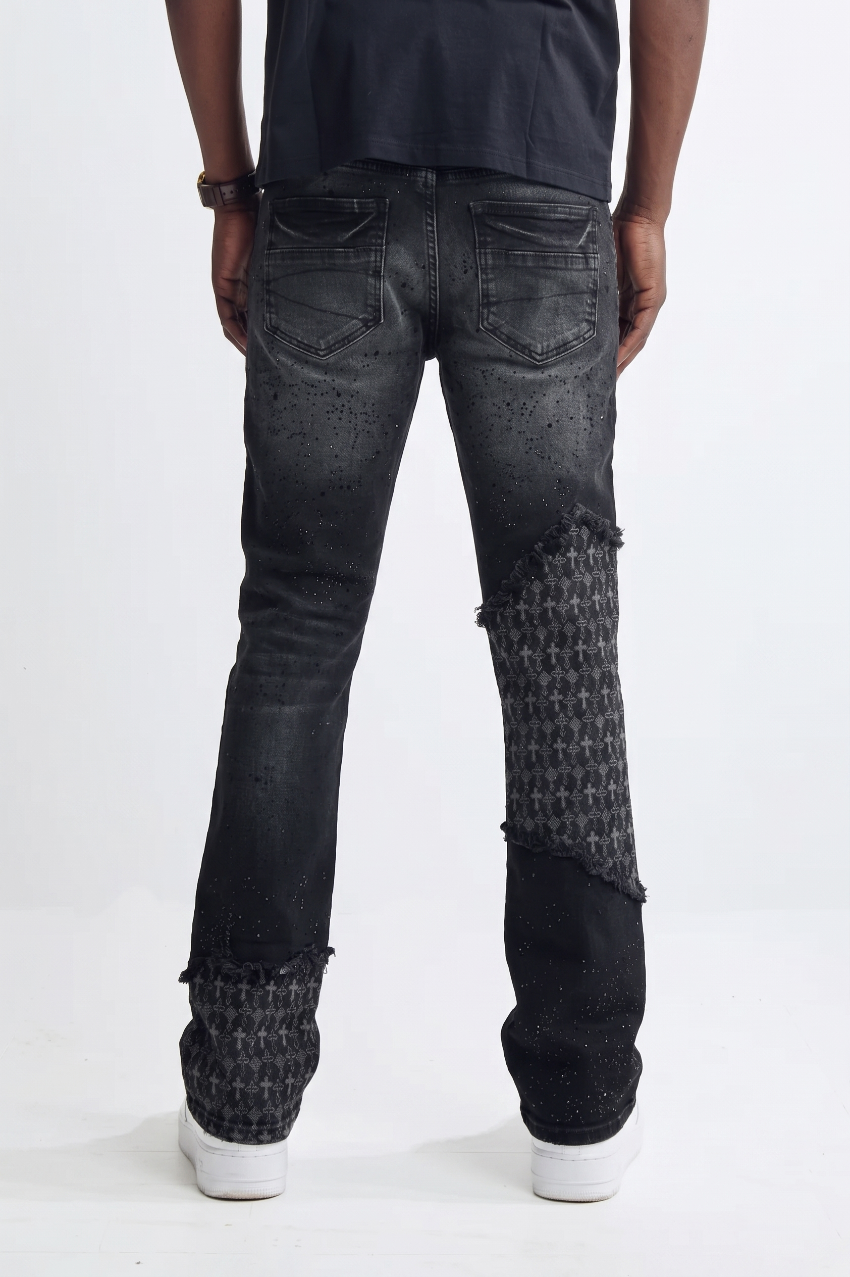 MONOGRAM JEANS - BLACK